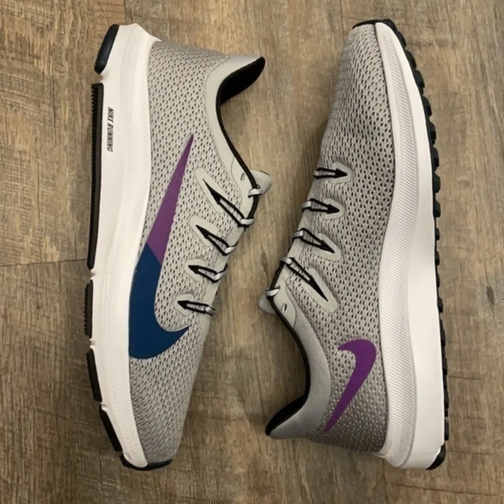 Nike quest 2 Lt smoke grey/valerian blue stripe running sneakers size 7.5 - Picture 4 of 12